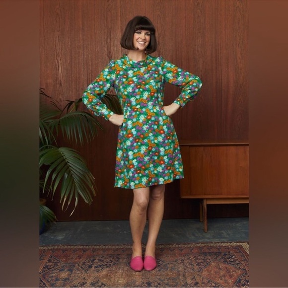 DAWN O’PORTER x JOANIE DAIQUIRI RETRO FLORAL PRINT MINI DRESS SIZE 18 - Picture 1 of 15